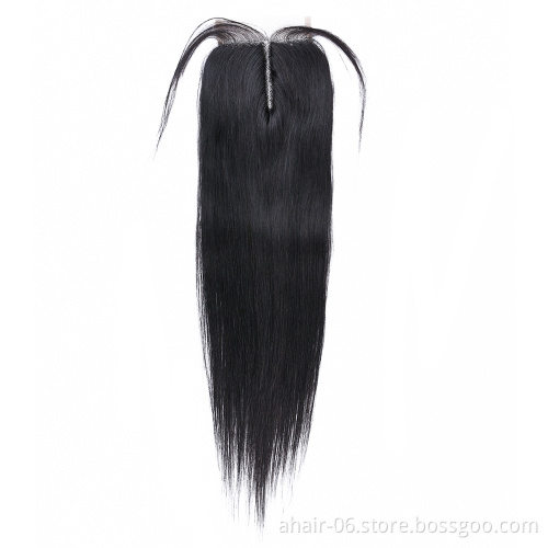 Cheap 10A Nature Color Straight/Body Wave Machine Made 4*4 Lace Closure In Stock ,14-20 Inch,100% Human Hair,Middle Part